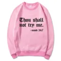 Sweat-shirt rose à col rond avec impression graphique, pull décontracté à manches longues. - S / Hauts / Rose
