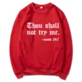 Sweatshirt rouge a col rond avec impression de lettres gothiques pour homme et femme tendance - S / Hauts / Rouge