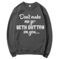 Dunkelgrauer Damen Pullover mit Rundhalsausschnitt und Buchstaben Print, Größe M langarm. - S / Oberteile / Dunkelgrau