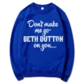 Blaues Rundhals-Sweatshirt mit stylischem Buchstaben-Print vorne, bequemes langärmliges Top. - S / Oberteile / Saphirblau