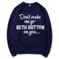 Damen lässiger dunkelblauer Rundhals Langarm Pullover mit lustigem Buchstaben Druck. - Zangqing-1 / S