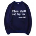Sweat-shirt bleu foncé pour hommes et femmes avec impression gothique et étiquette M. - S / Hauts / Bleu Marine