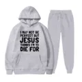 Tuta sportiva grigia con felpa con cappuccio e pantaloni felpati con stampa di lettere top. - Taglia S / Top E Pantaloni / Grigio