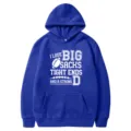 Royal blue american football printed hoodie casual long sleeve hooded sweatshirt for men - 333 / S
