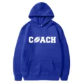 American football print hoodie royal blue casual sportswear loose hooded sweatshirt variant - 42 / S