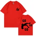 Maglietta rossa a maniche corte con stampa NW sul davanti e silhouette sportiva sul retro. - XS / Top / Rosso 318