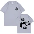 Comoda maglietta estiva casual larga grigia con stampa di lettere per uomini e donne. - XS / Top / Grigio 318