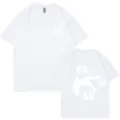 Classica maglietta bianca casual e larga a maniche corte con stampa fresca sulla schiena. - XS / Top / Bianco