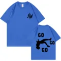 2024 Estate Nuovo Taglia Forte Largo Manica Corta T-Shirt Uomo Donna Casual Lettera Stampa Blu - XS / Top / Blu zaffiro