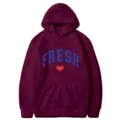Bequemer bordeauxroter Streetwear Kapuzenpullover für Damen und Herren mit modischem Print. - S / Oberteil Und Unterteil / Weinrot (311)