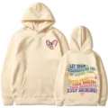 Lässiger beiger Kapuzenpullover mit stylischem, inspirierendem Rückendruck für Damen. - Khaki