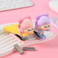 Cute cartoon mini stapler with soft rubber design, portable student stationery tool. - Mermaid
