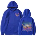Königsblau bedruckter lässiger lockerer Damen Hoodie mit schönen inspirierenden Sprüchen - Blau