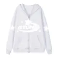 Men's Y2K White Zip-Up Hoodie Vintage Star Graphic Casual Streetwear Cotton Jacket - S / Tops / White