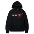 Sweat à capuche noir Halloween avec impression couteau et sang pour hommes et femmes mode. - S / Hauts / Noir