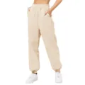 Women's high waist loose sweatpants casual jogger pants with pockets for daily wear - S / Bottoms / Khaki