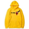 Sweat à capuche jaune pour hommes et femmes, avec un imprimé créatif de couteau ensanglanté. - S / Hauts / Jaune