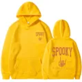 Sweat à capuche jaune Halloween Spooky main squelette imprimé poche manches longues M - S / Hauts / Jaune