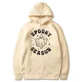 Halloween Spooky Season Grafik Lässig Langarm Taschen Mit Kapuze Pullover Sweatshirt - Khaki