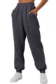 Women's high waist loose fleece sweatpants with pockets, dark grey casual joggers for daily wear. - S / Bottoms / Dark Gray