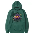Halloween Gruselsaison Grafik Kapuzenpullover mit Fronttasche Langarm dunkelgrün - S / Oberteile / Dunkelgrün