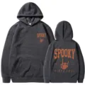 Sweat a capuche gris fonce imprime Halloween main de squelette avec poche kangourou pour tous. - S / Hauts / Gris foncé