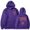 Sweat à capuche violet pour hommes et femmes avec imprimé graphique de main de squelette effrayant. - S / Hauts / Violet