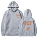 Sweat-shirt à capuche gris unisexe Halloween Spooky impression main de squelette avec poche - S / Hauts / Gris clair
