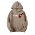 Sweat à capuche décontracté avec imprimé couteau créatif poche manches longues unisexe - S / Hauts / Chameau