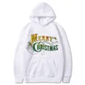 Sweat-shirt à capuche imprimé Noël tendance pour hommes et femmes, style urbain décontracté. - S / Hauts / Blanc