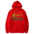 Sweat à capuche imprimé Noël, pull rouge décontracté avec poche pour hommes et femmes. - S / Hauts / Rouge