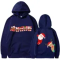 Sweat à capuche bleu foncé imprimé de Noël pour hommes et femmes, sweat à manches longues. - S / Hauts / Bleu Marine (311)