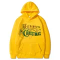 Sweat à capuche jaune avec imprimé graphique de Noël pour hommes et femmes mode streetwear - S / Hauts / Jaune