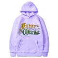 Sweat-shirt à capuche violet clair avec imprimé de Noël tendance pour hommes femmes. - S / Hauts / Violet Clair
