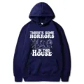 Sweat-shirt à capuche bleu foncé doté d'un motif d'Halloween amusant et d'un imprimé. - S / Hauts / Bleu marine