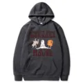 Sweat-shirt à capuche à manches longues imprimé Halloween drôle gris foncé décontracté - S / Hauts / Gris foncé