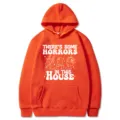 Sweat à capuche orange à manches longues avec imprimé lettres d'horreur d'Halloween - S / Hauts / Orange