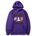 Sweat à capuche violet Halloween drôle horreur graphique casual manches longues femme - S / Hauts / Violet