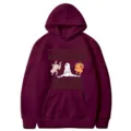 Sweat à capuche décontracté imprimé Halloween horreur, sweat-shirt manches longues avec poche. - S / Hauts / Bordeaux