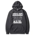 Sweat à capuche gris foncé à manches longues avec imprimé Halloween amusant et poche. - S / Hauts / Gris Foncé (311)