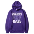 Sweat à capuche violet avec imprimé texte Halloween amusant, pull à manches longues. - S / Hauts / Violet (311)