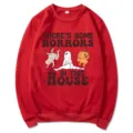 Sweat-shirt rouge Halloween effrayant drôle fantôme citrouille graphique haut décontracté chic - S / Hauts / Rouge
