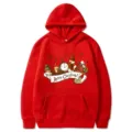Sweat à capuche imprimé Noël 2D pour hommes et femmes, pull d'hiver décontracté. - S / Hauts / Rouge