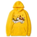 Sweat à capuche graphique de Noël jaune pour hommes et femmes, haut décontracté élégant. - S / Hauts / Jaune