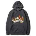 Sweat à capuche graphique de Noël gris foncé pour hommes et femmes, avec poche confortable. - S / Hauts / Gris Foncé (312)