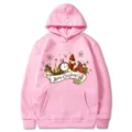 Rose Noël à Capuche Pull Manches Longues Mignon Bonhomme De Neige Sweat-shirt Hiver Top - S / Hauts / Rose (313)