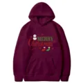 Sweat-shirt à capuche imprimé Noël pour hommes et femmes, pull à manches longues stylé. - S / Hauts / Bordeaux