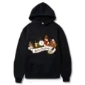 Sweat à capuche noir classique avec un imprimé graphique de Noël festif et confortable. - S / Hauts / Noir (313)