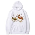Sweat à capuche blanc avec imprimé de Noël, pull décontracté confortable pour hommes et femmes - S / Hauts / Blanc (313)