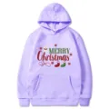 Mode Violet Noël Arbre Imprimé Sweat à Capuche Casual Unisexe Manches Longues Top - S / Hauts / Violet clair 313